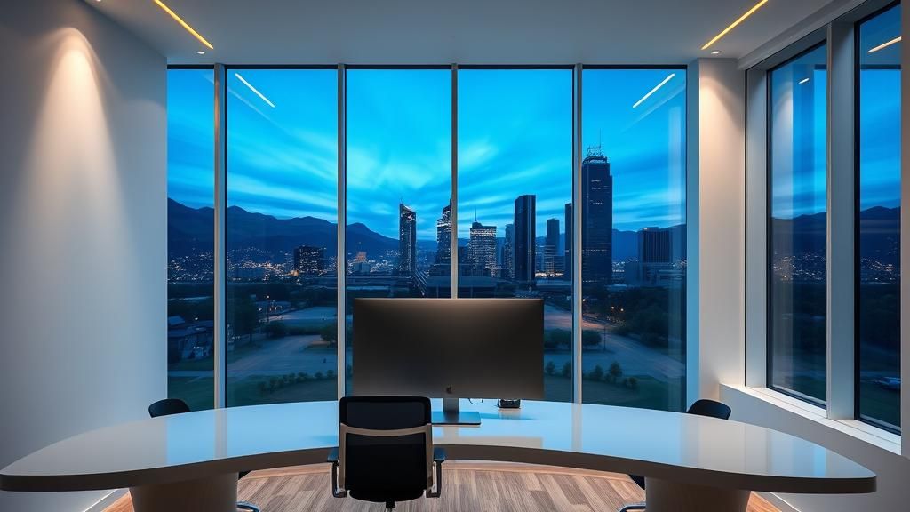 Modern Tech Office with Post-Impressionist Art