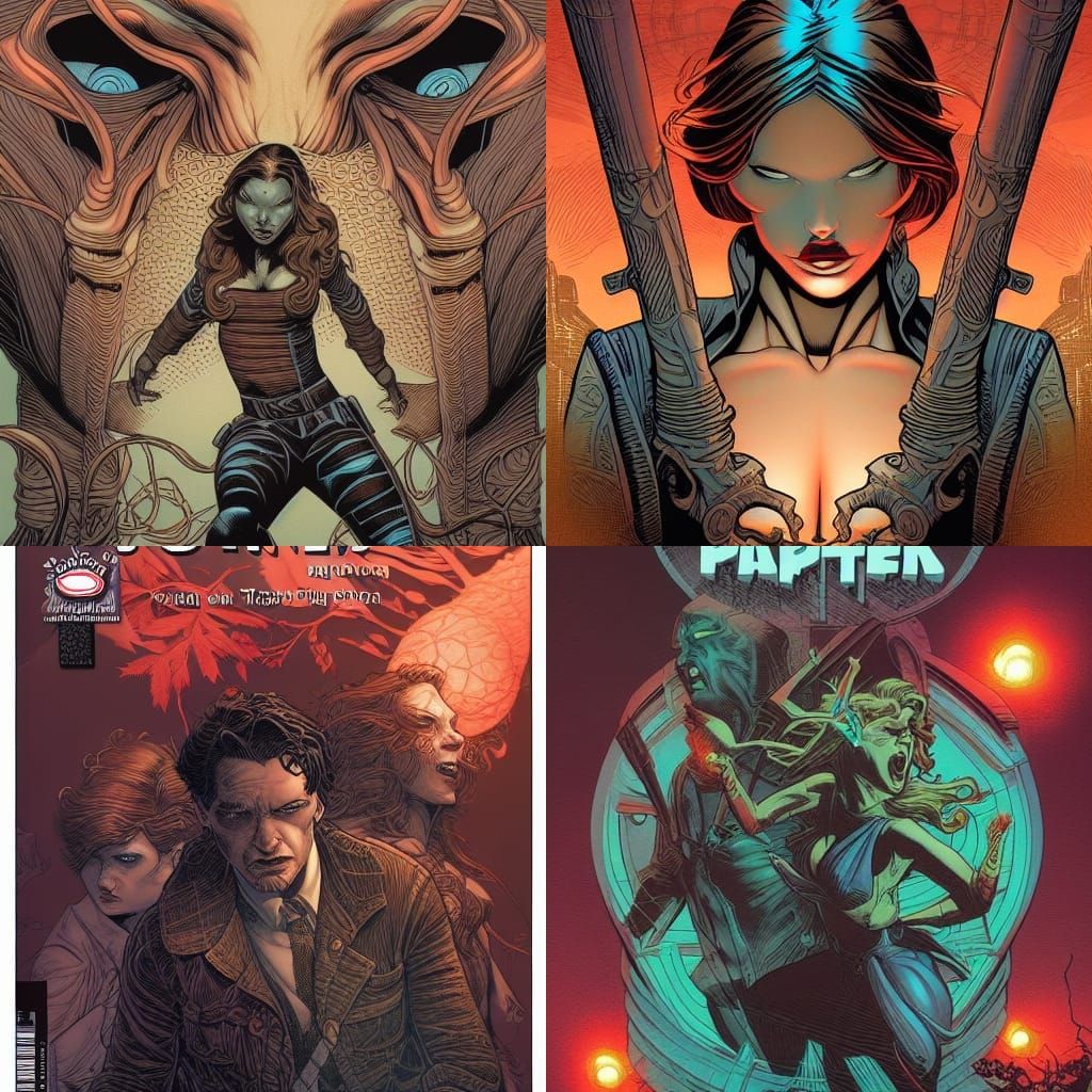 Comic Book Art on Paper in Smooth Style