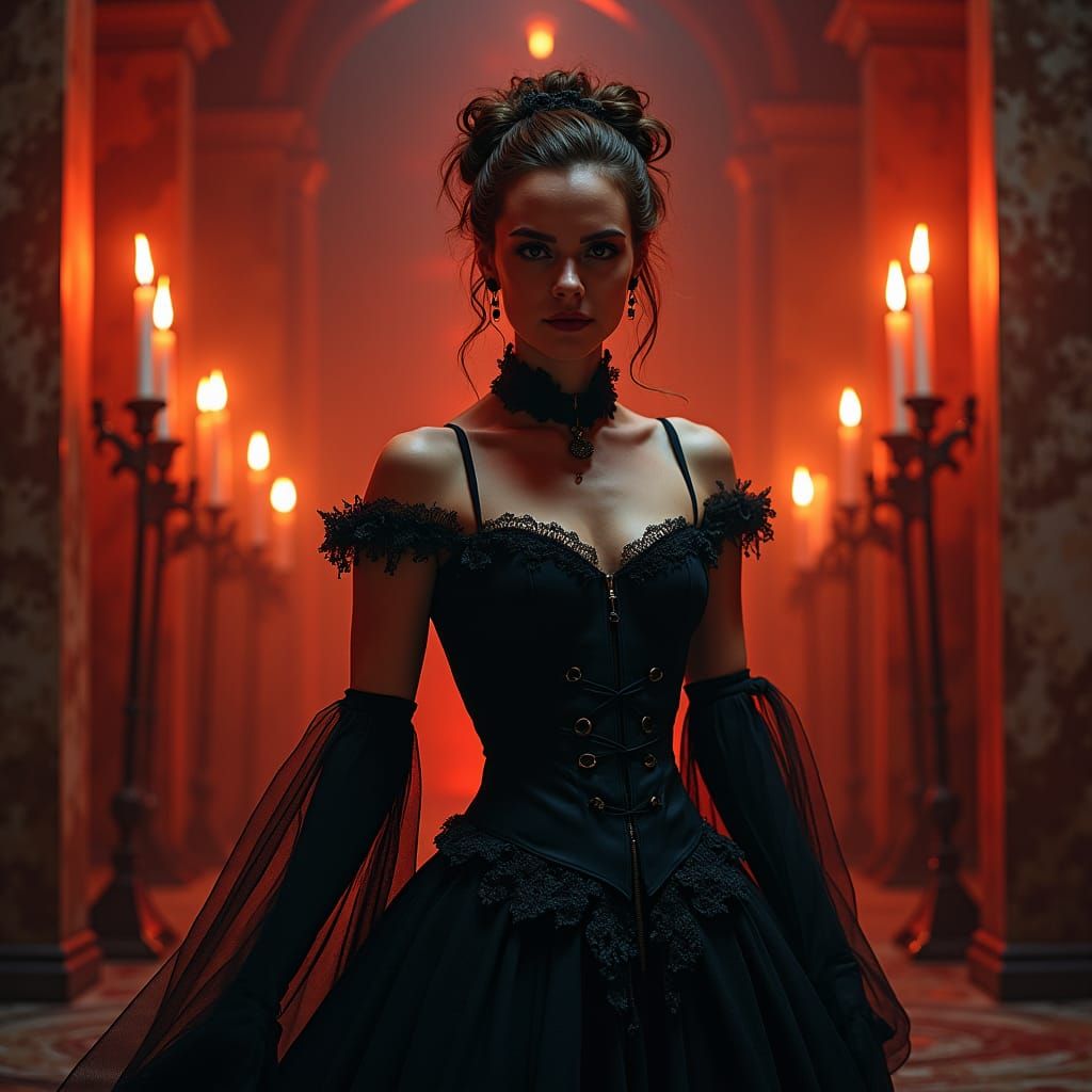 Emma Watson as Queen of Hell in Dark Fantasy Style