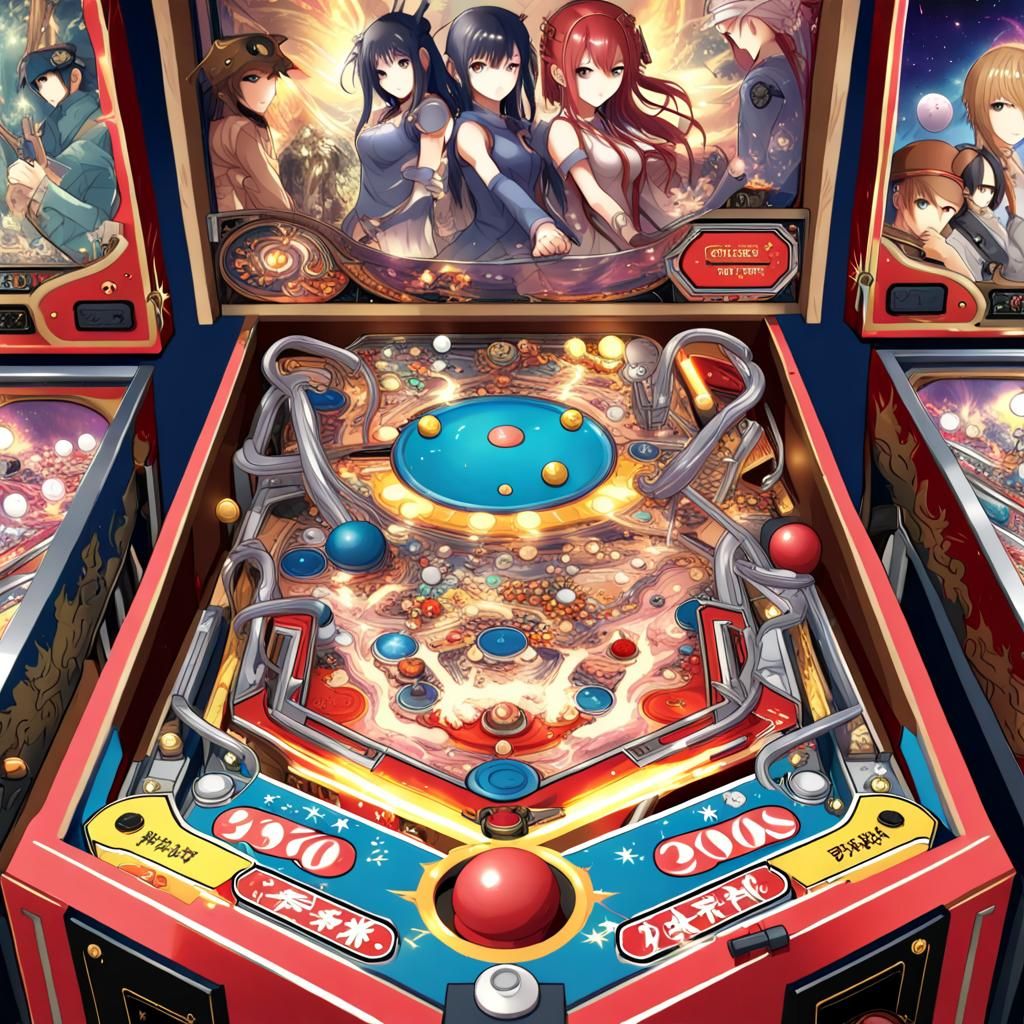 Fantasy Anime Pinball Machine Art