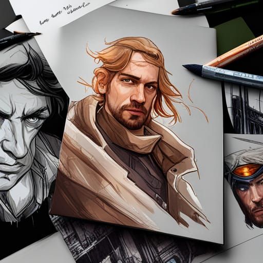 Adventure Sketch Journal Cover in Hyperdetailed Style