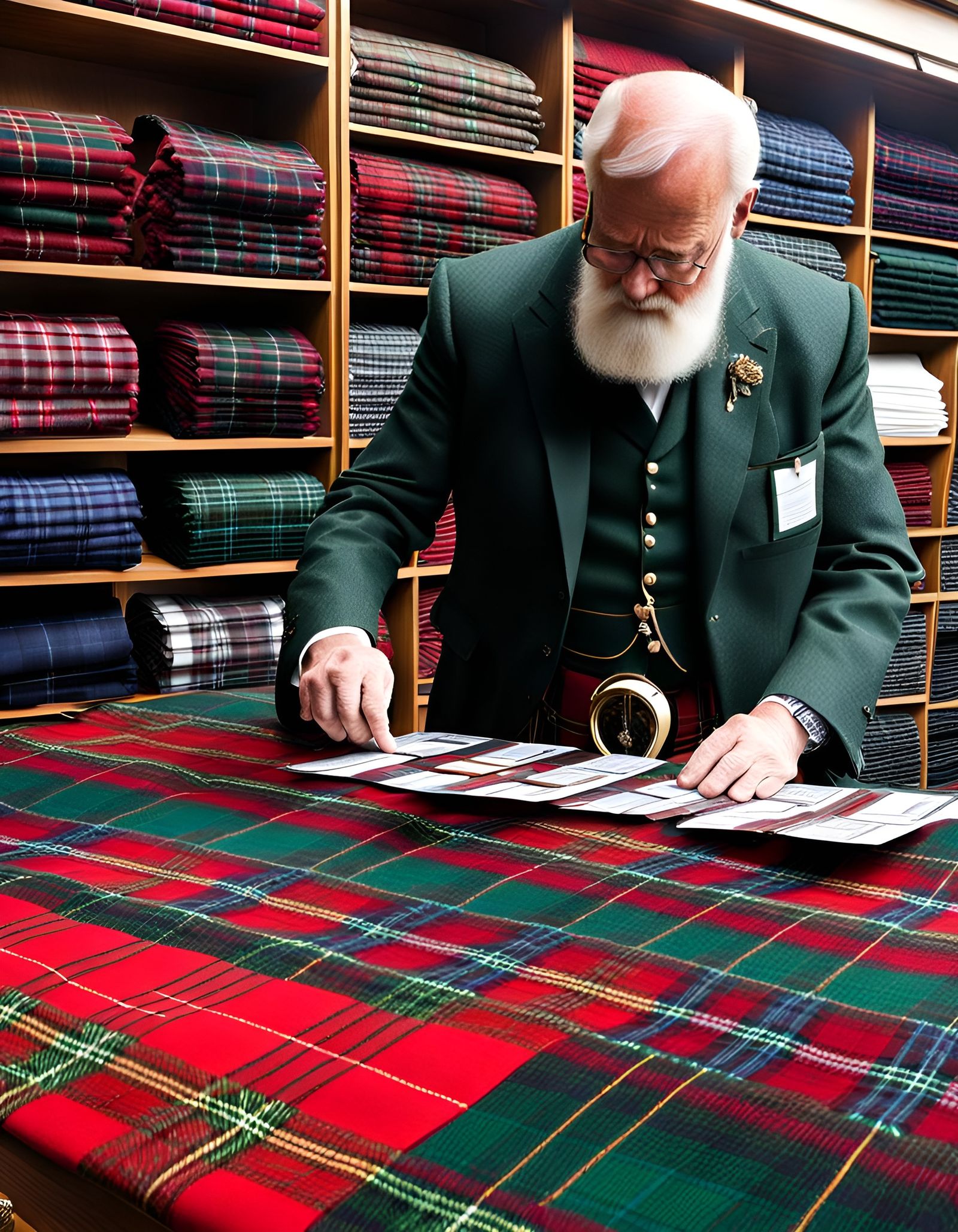 Scotsman Selects Tartan for Kilt
