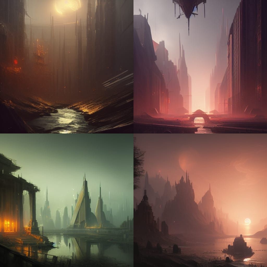 Retrofuturistic Maine 3020: Dark Fantasy Concept Art