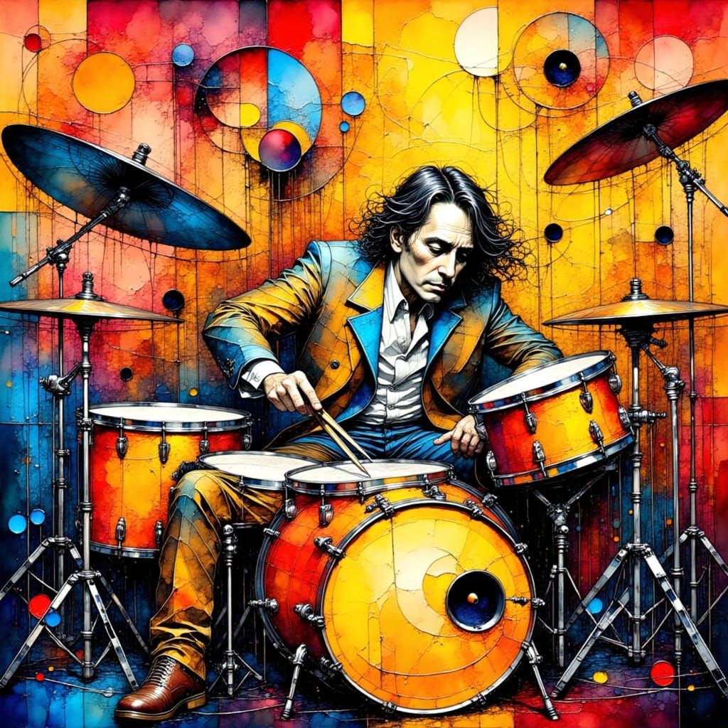 Abstract Expressionist Painting of Cream Concert