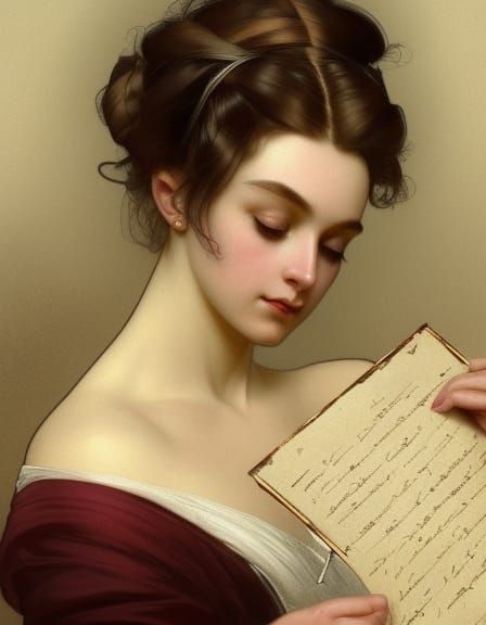 Victorian Woman Portrait in Art Nouveau Style