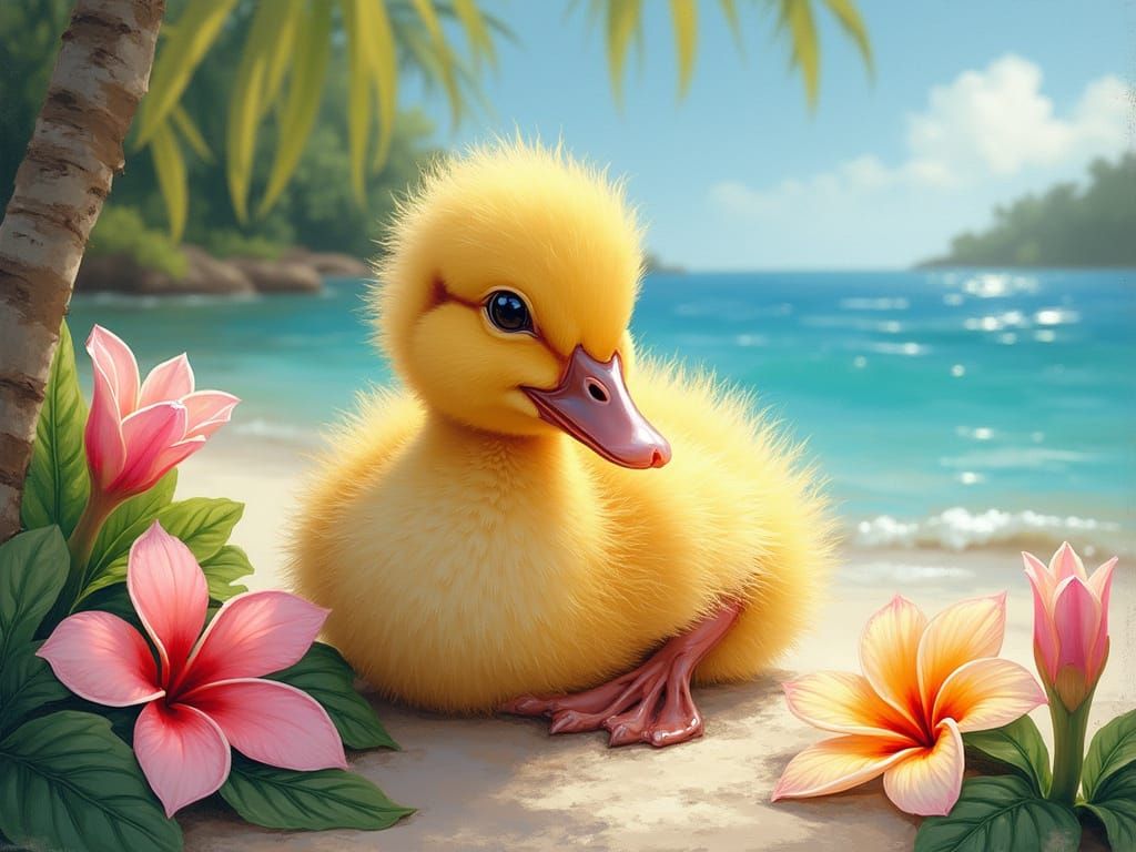Baby Duck on Beach