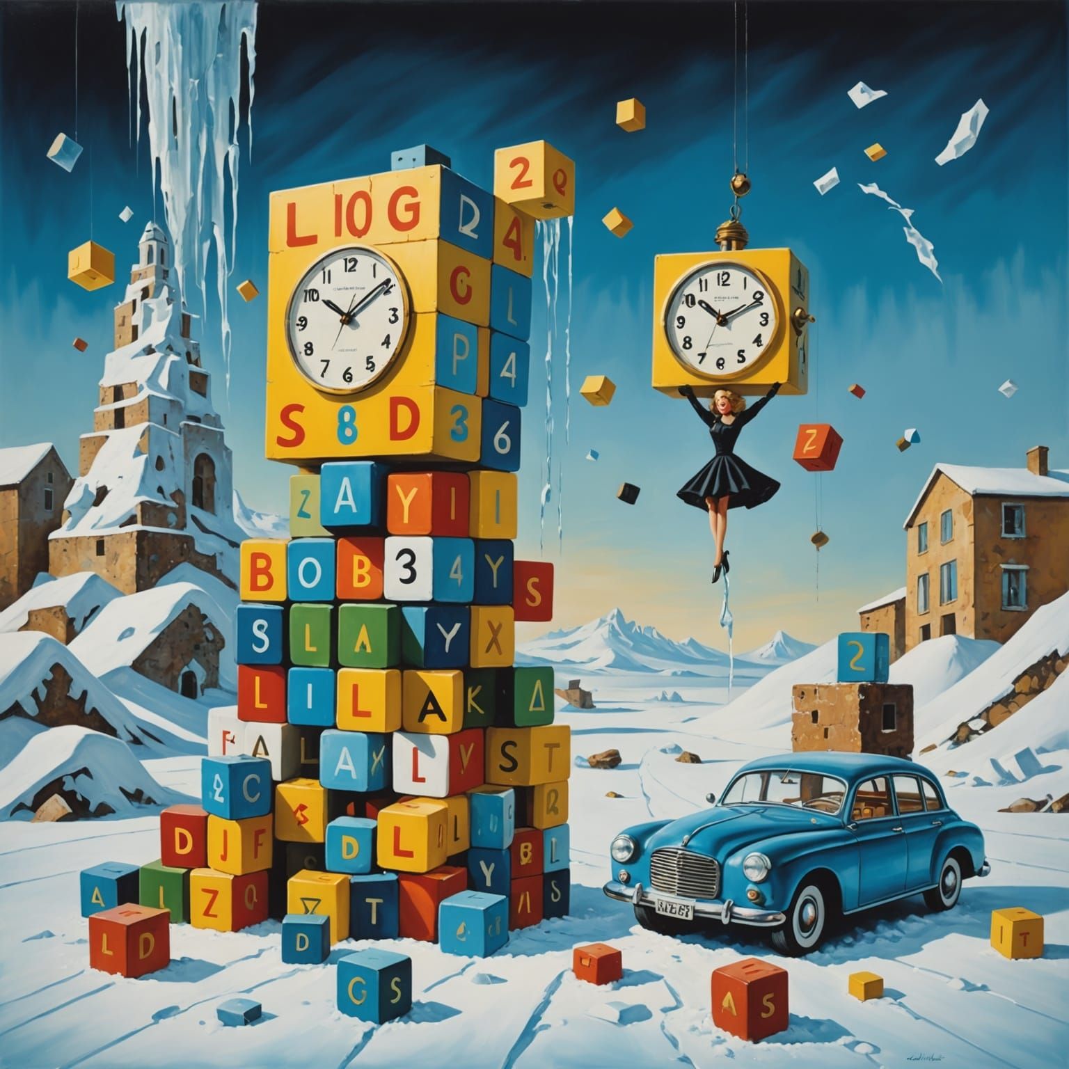 Surreal Scene of Childhood Memories Melting Away