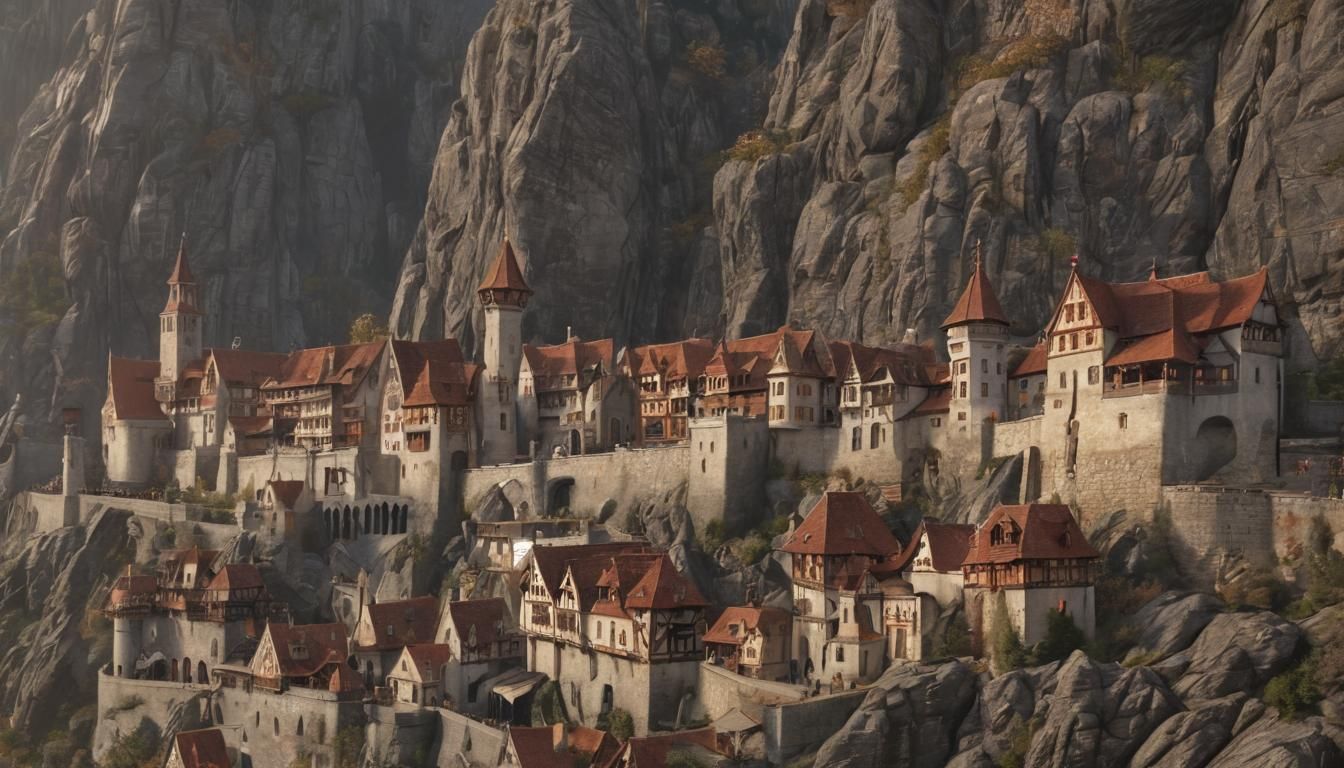 Medieval City of Calthar: Illuminated Manuscript Art