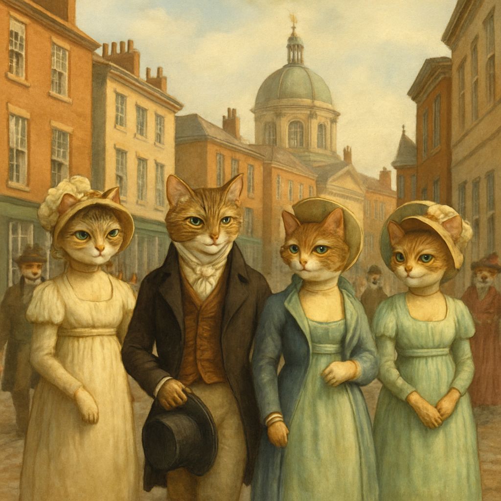 Elegant Cats in Regency Splendor