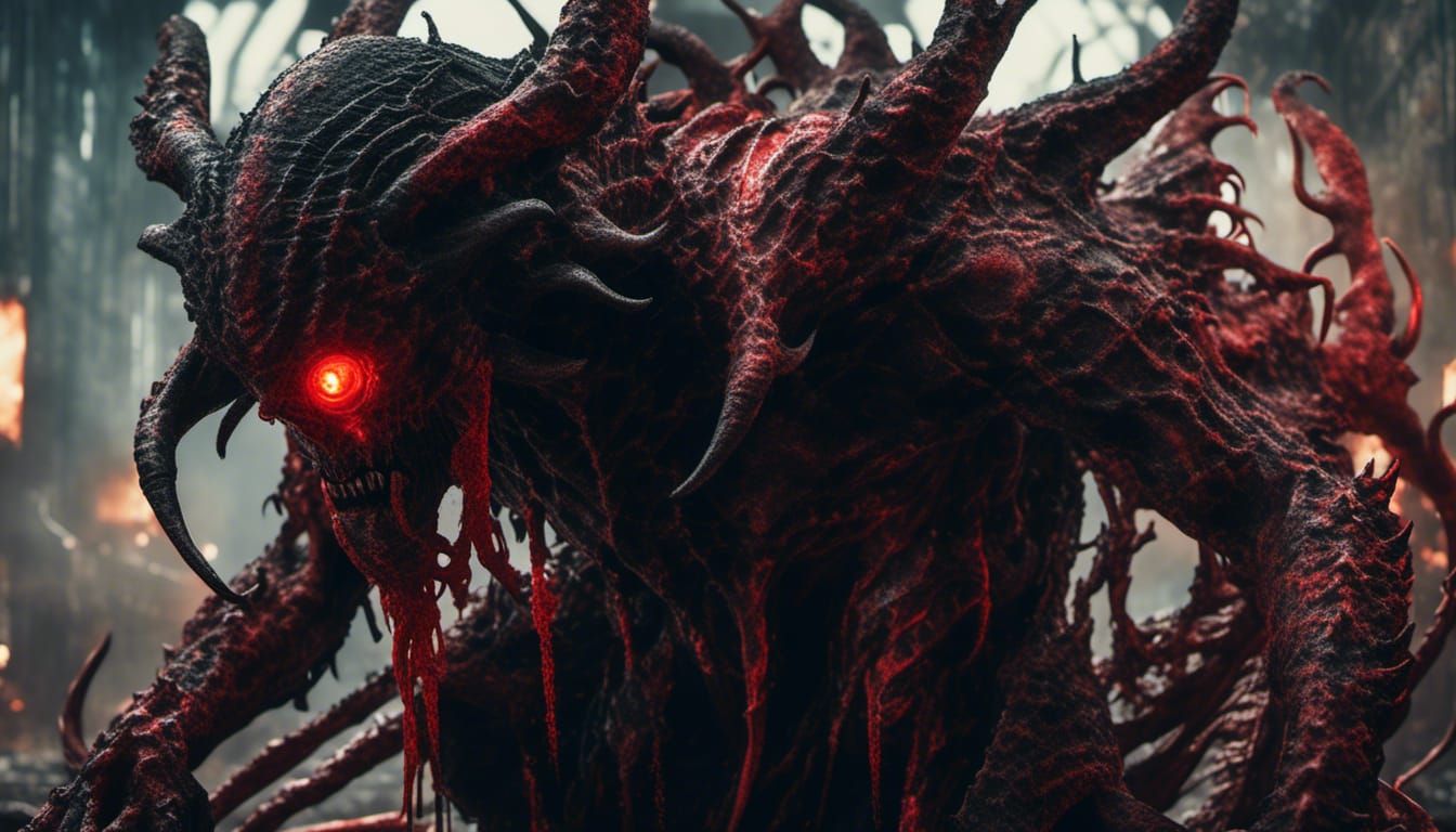 Mysterious Lovecraftian Demon in a Hellscape