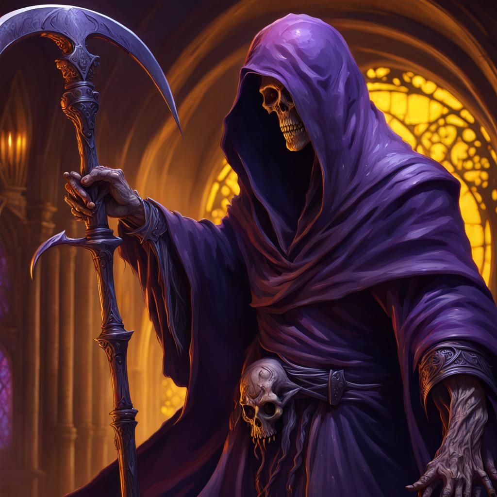 Scary Grim Reaper in Dark Fantasy Style