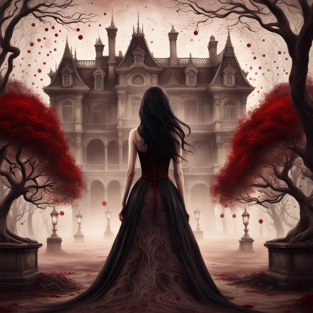 Ethereal Woman in Sepia Landscape: Hyperrealistic Splash Art