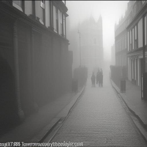 1880s misty London street