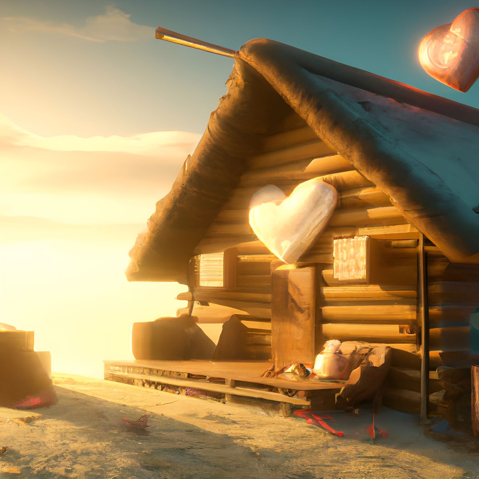 Cozy Heart on a Sunny Day, Detailed Render