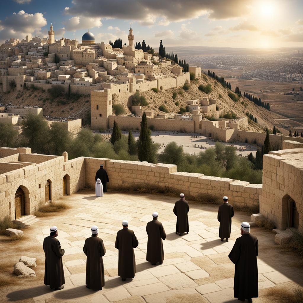 Jerusalem Passover Scene: Jews, Muslims, and Christians