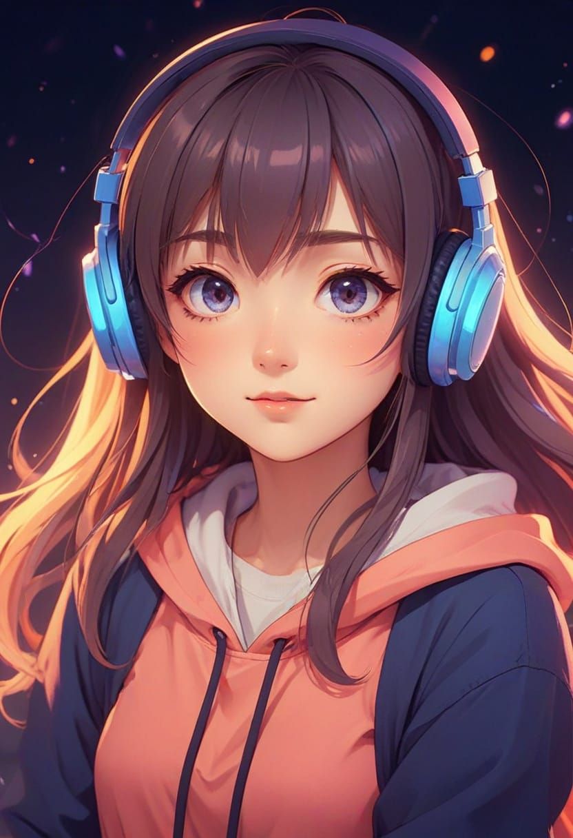 Vibrant Anime Girl in 3D Character Design with Soft Shading