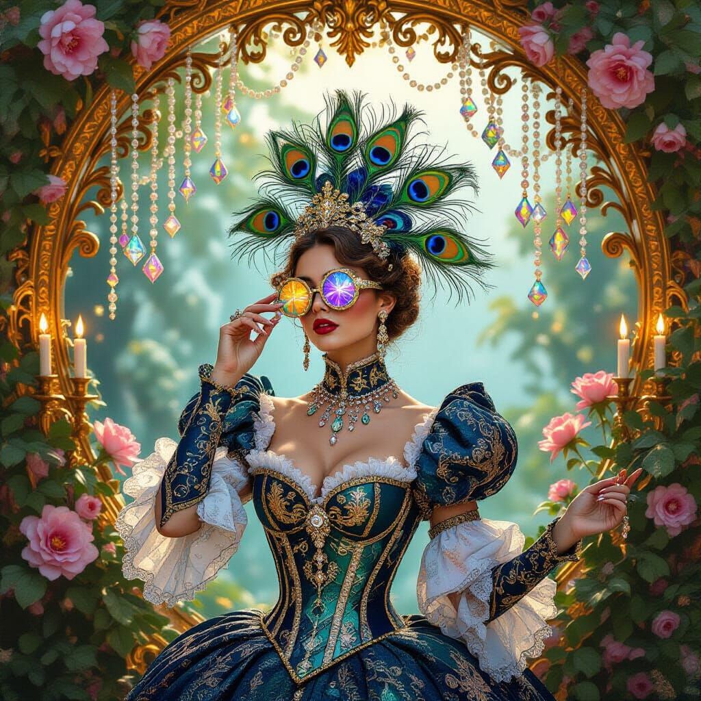 Psychedelic Rococo Model in Opulent Setting