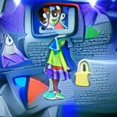 Cyberpunk Scene with Neon Lights and Technology