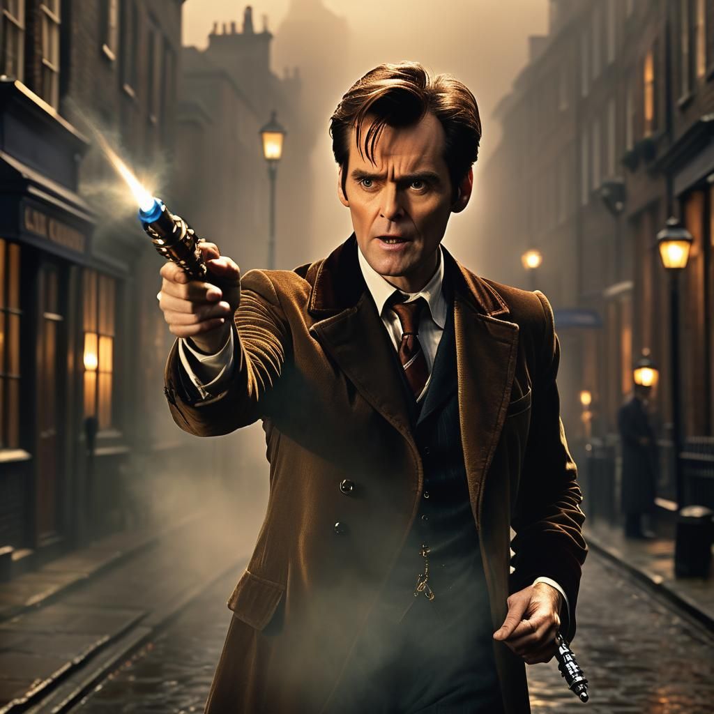 Time Traveler in Victorian London: Cinematic Film Still