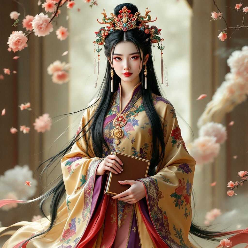 Elegant Chinese Heroine in Majestic Ming Dynasty Attire