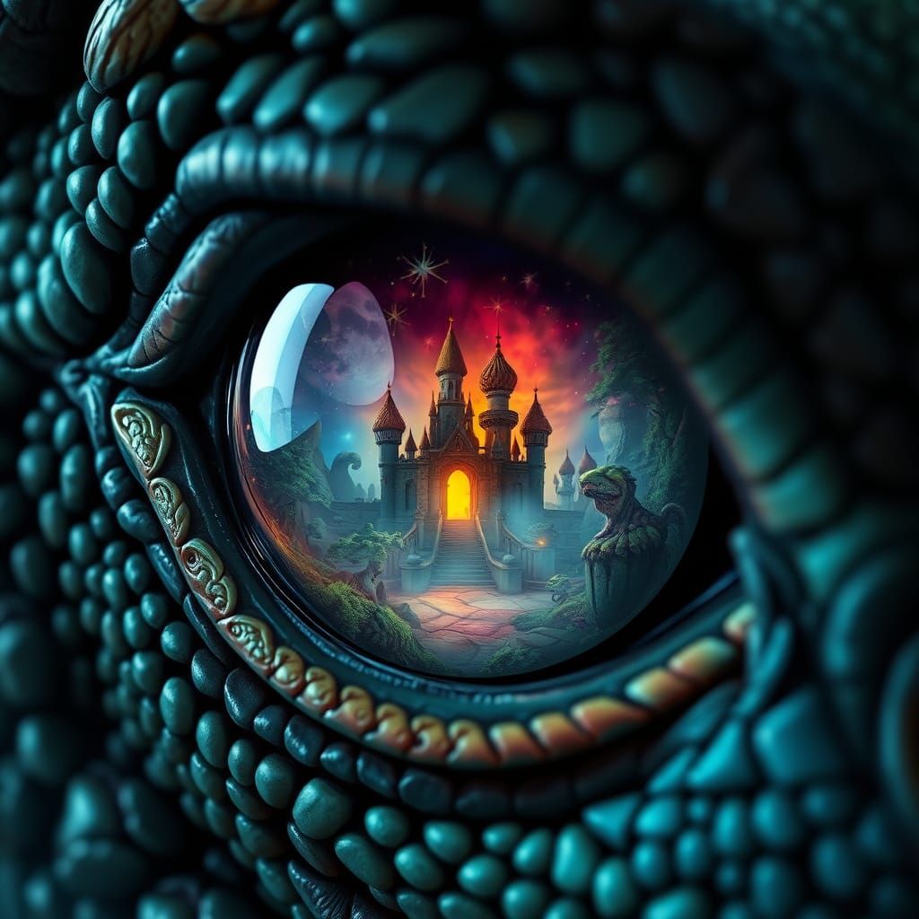 Reptilian Eye Portal to Enchanted Realm