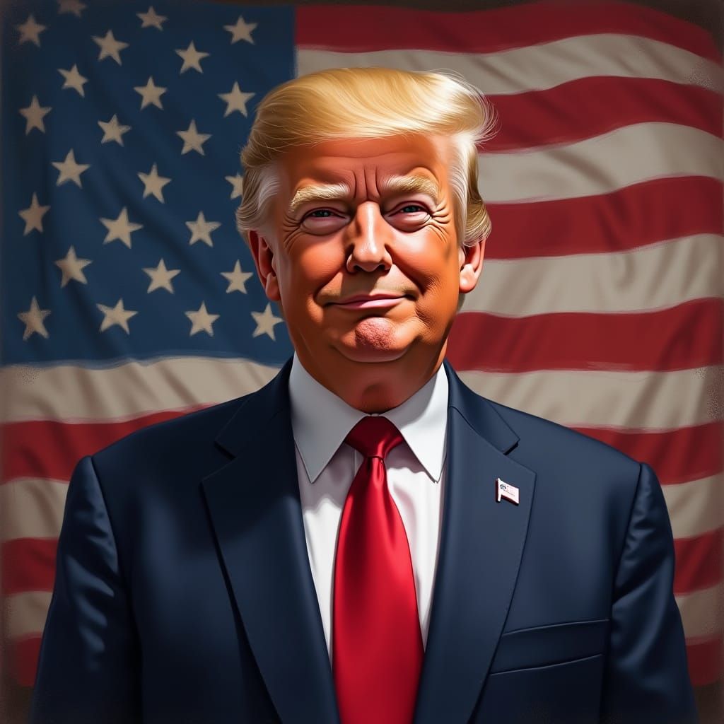 Confident Leader in Patriotic Splendor