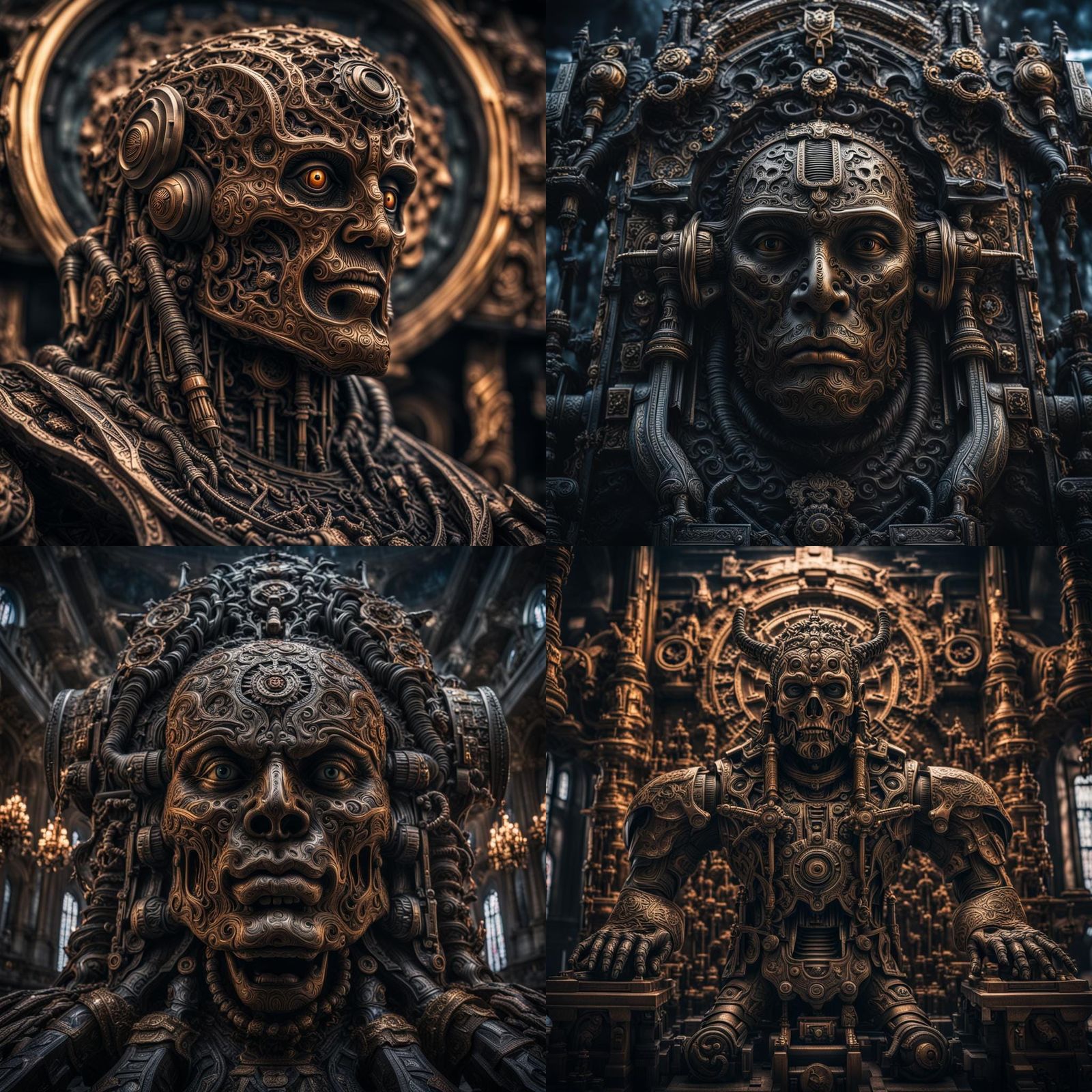 Hyperrealistic Machine God with Intricate Details