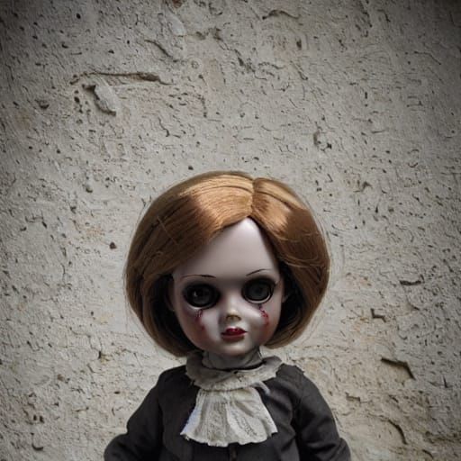 Horror Doll with Heart in Shattered Reality
