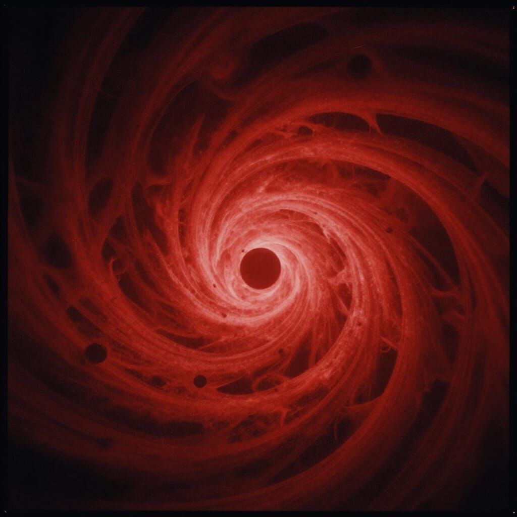 Crimson Tempest Red Swirling Abstract Art