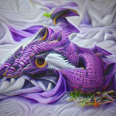 Detailed 3D Render of a Purple Dragon