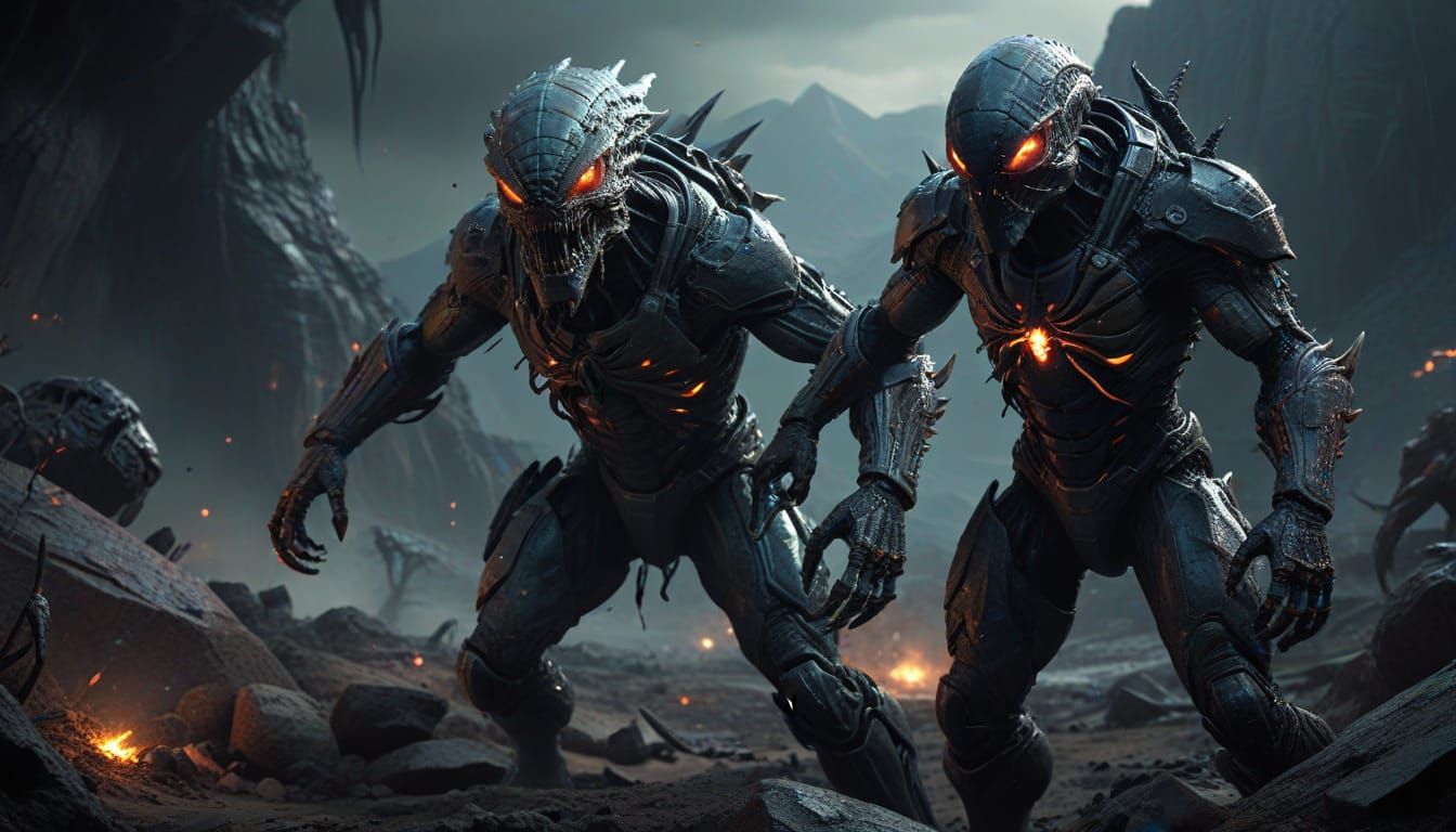 Heroic Alien Commander Rises from the Battlefield