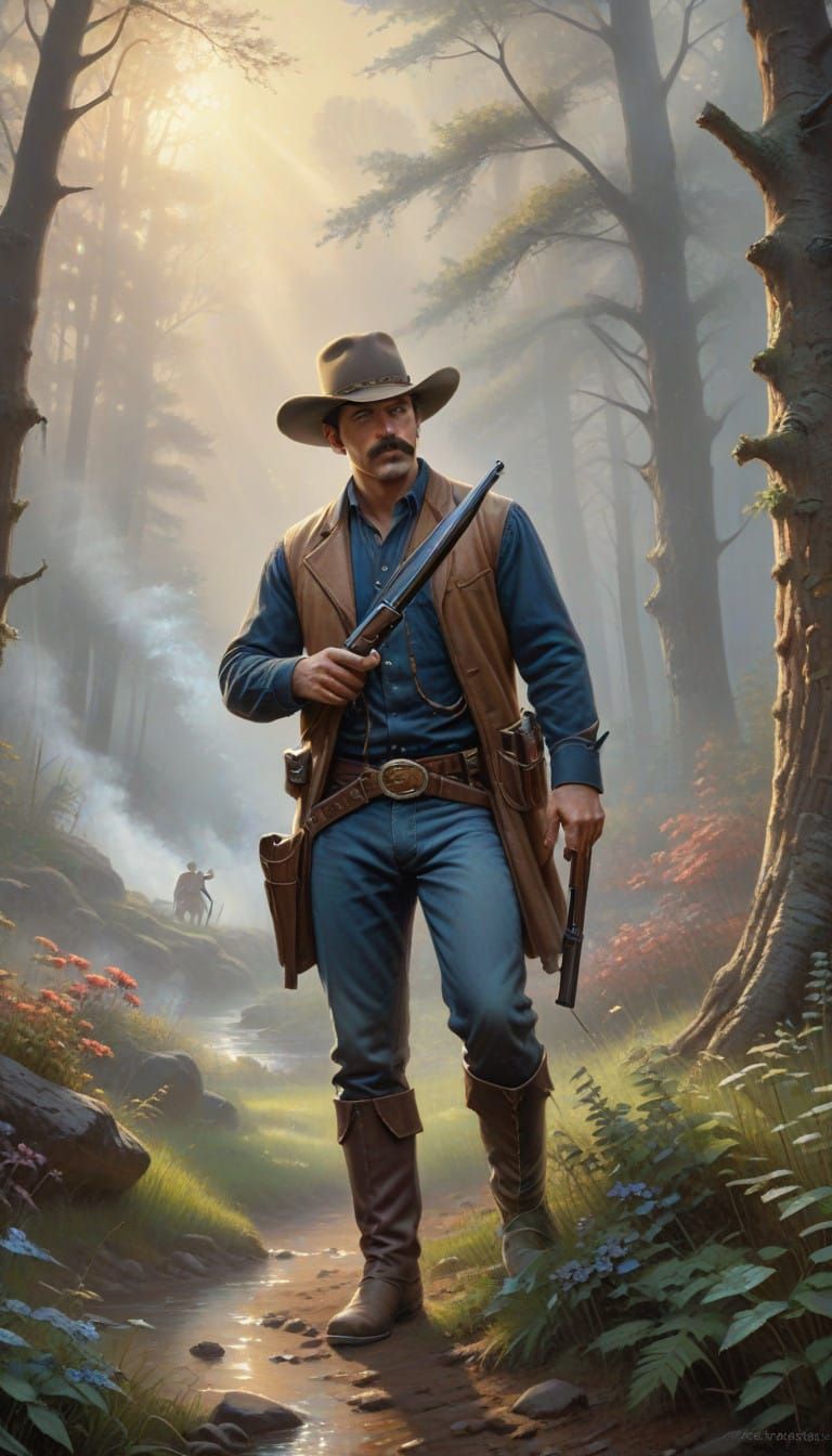 Handsome Cowboy Hunts in Mystical Woods of Montana