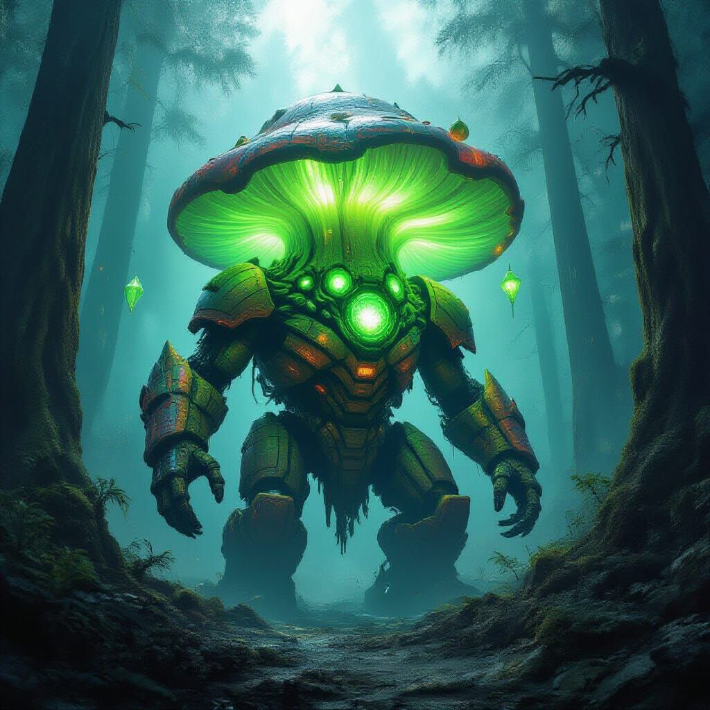 Titanium-Fungus Behemoth in Toxic Redwood Forest