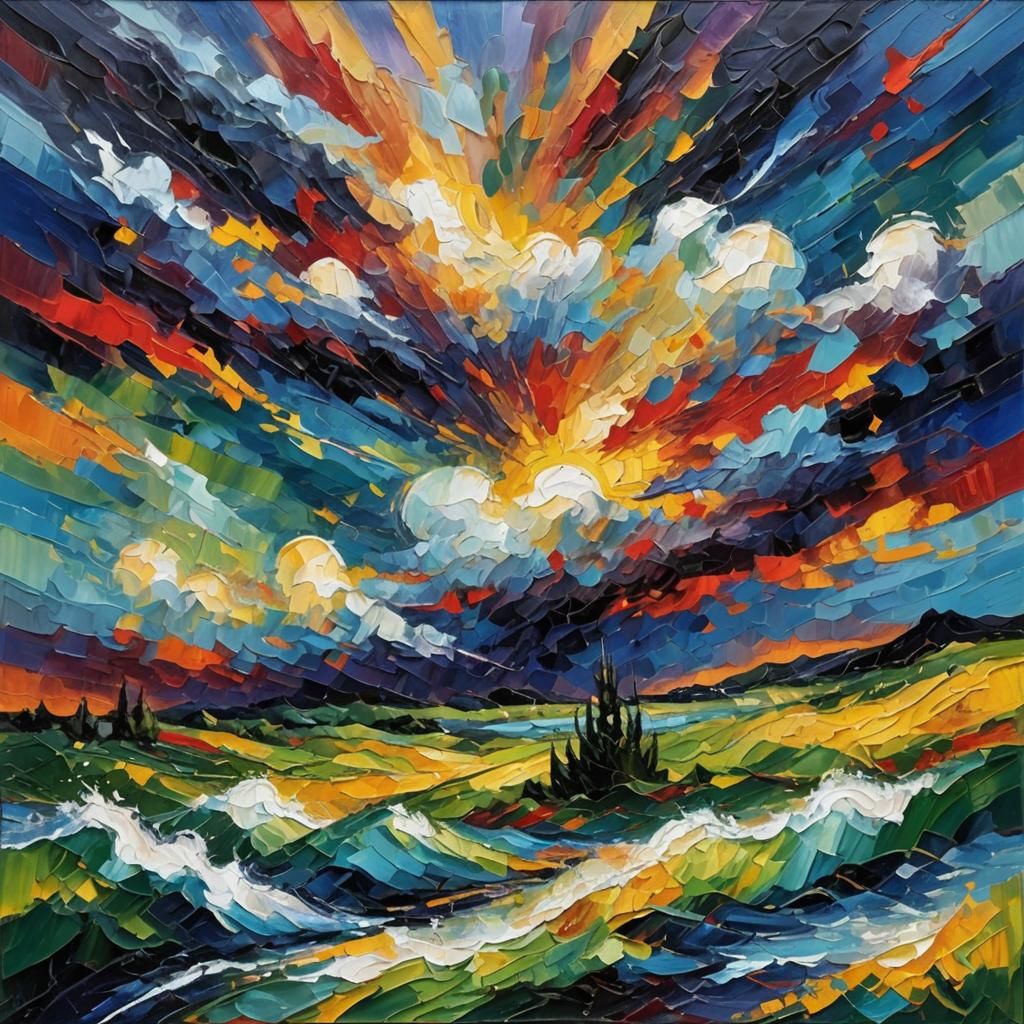Storm Eye: Expressionist Oil Painting