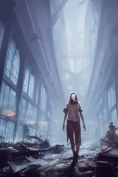 Dramatic Hyper-Realistic Scene with Atmospheric Lighting