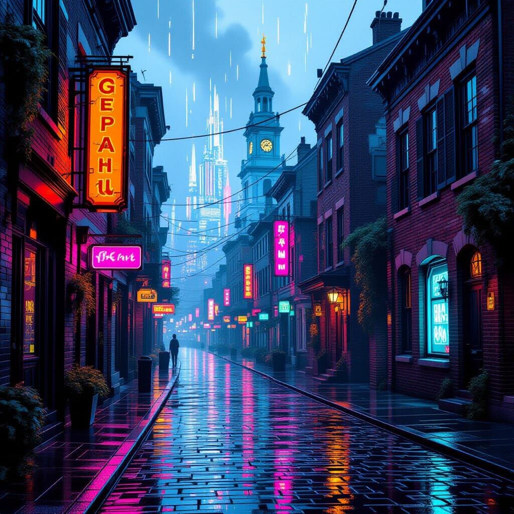 Cyberpunk Georgetown Desktop Wallpaper