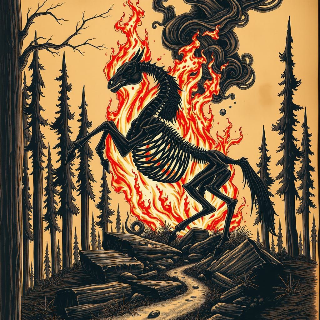 Infernal Centaur Skeleton in Ancient Greek Style