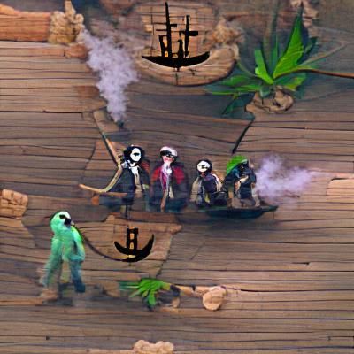 Poison Pirate Captain Leads His Crew