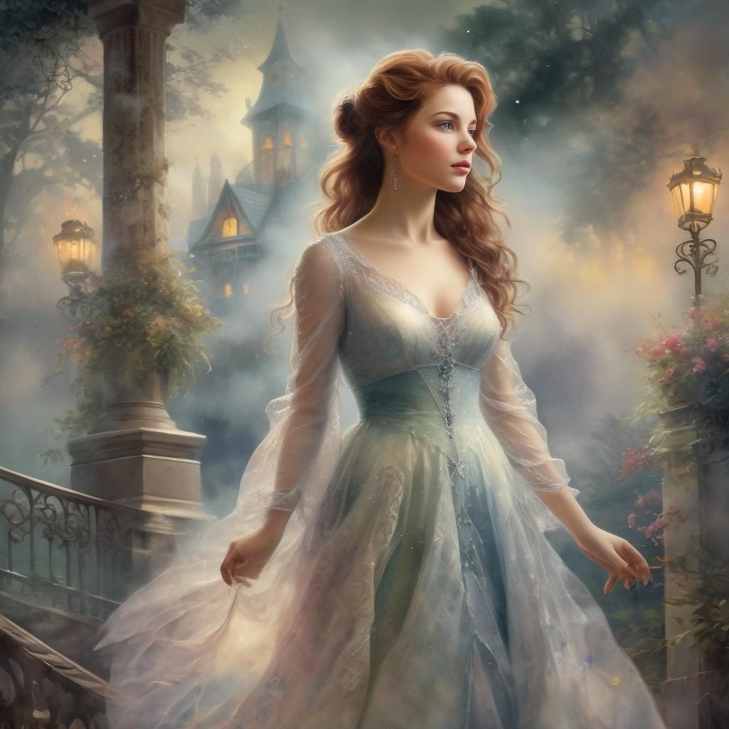 Ethereal Watercolor Portrait in Fantasy Style