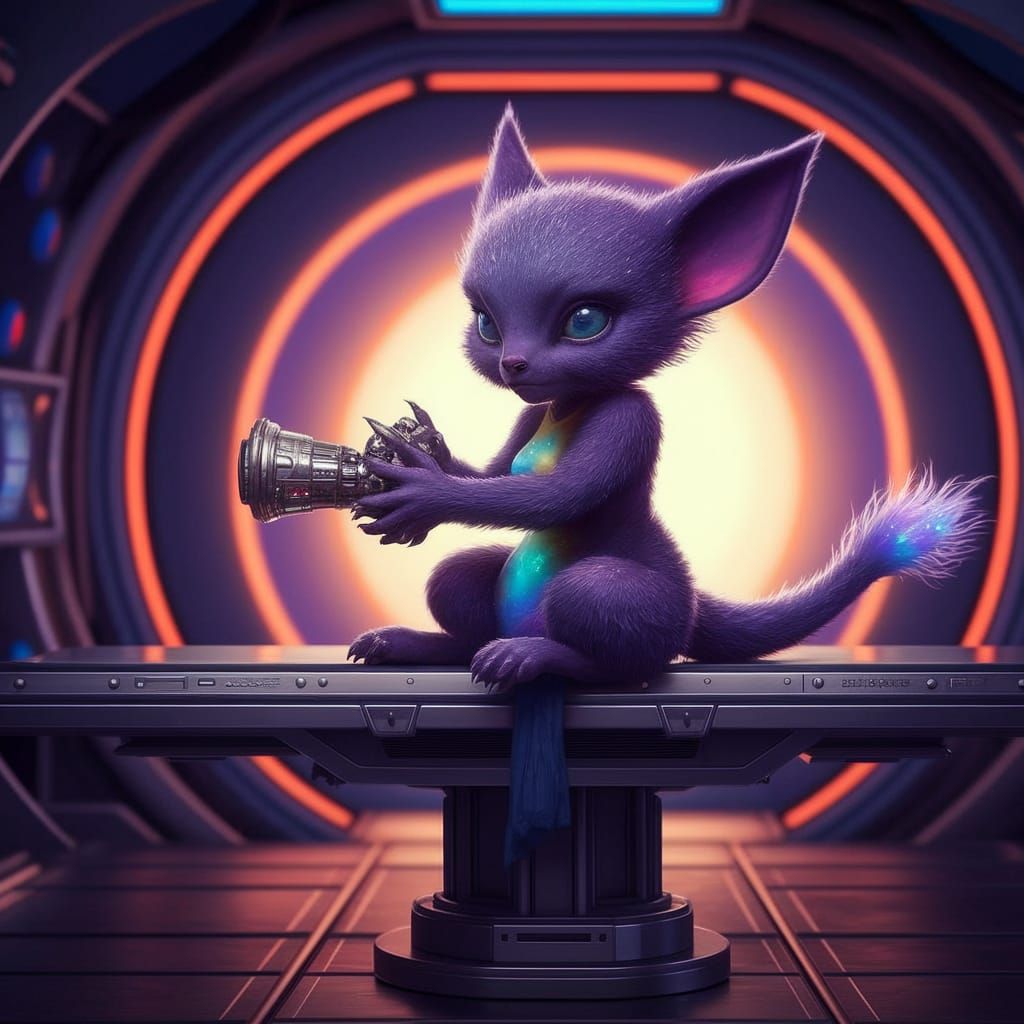 Futuristic Alien Surgeon in High-Tech Spacecraft