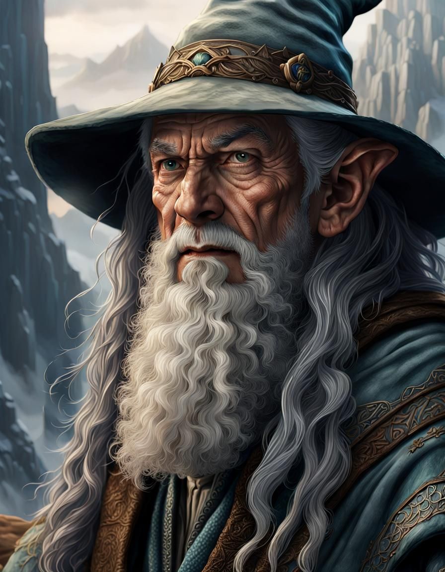 Gandalf the White: Detailed Matte Painting in the Mountains
