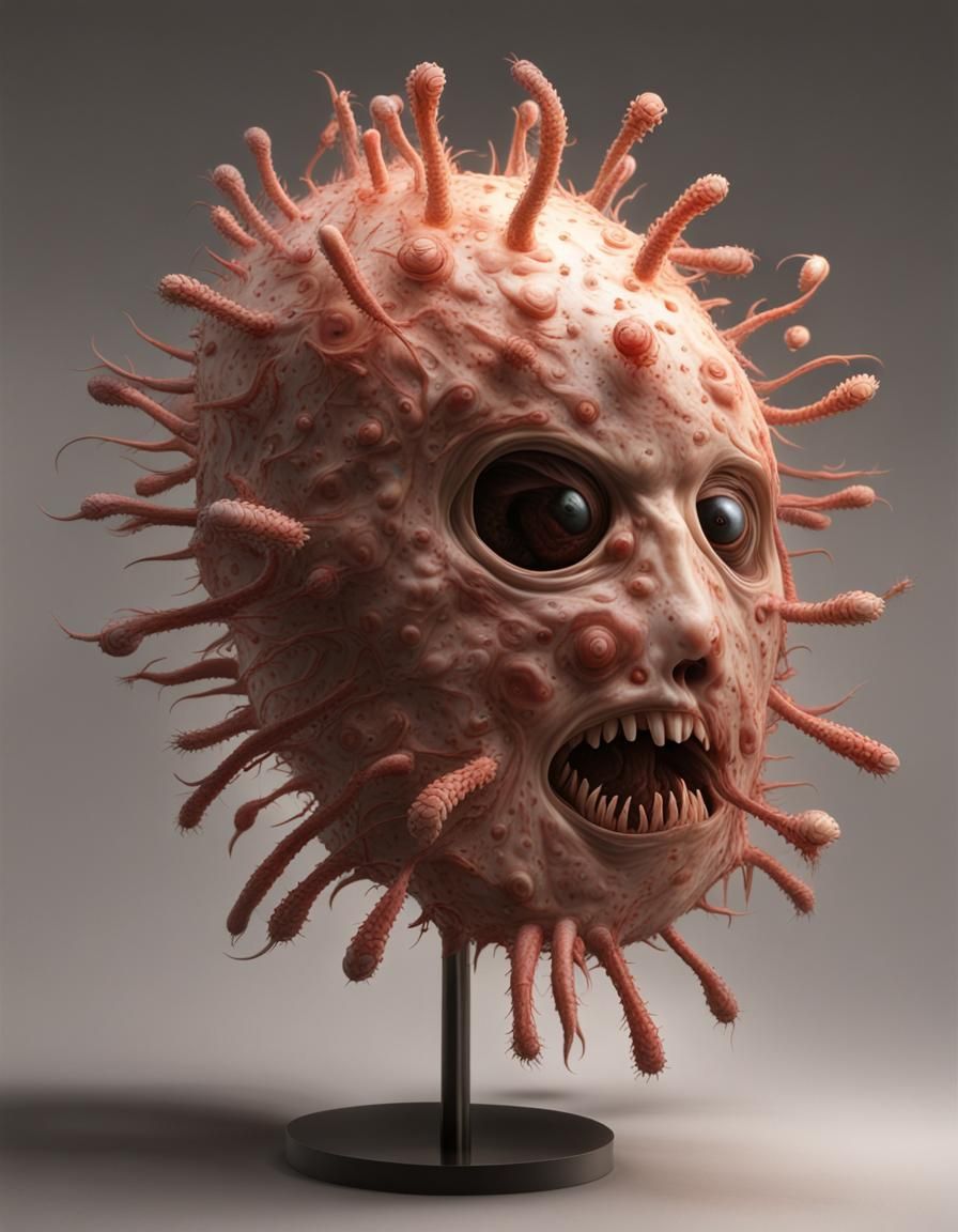 Grotesque biological Virus hyperrealistic naturalistic light...