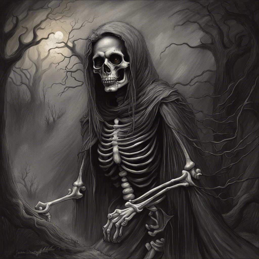 HyperDetailed Charcoal HorrorArt