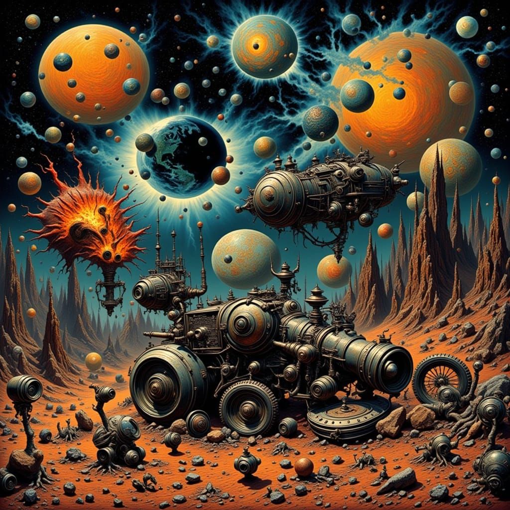 Abstract Portrait with Textural Elements