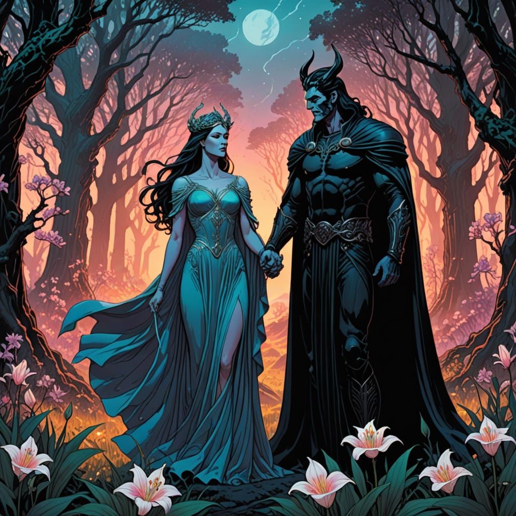 Hades and Persephone: Comic Book Art