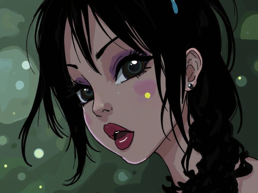 Gothic Princess Close-up in Snapchat Art Style