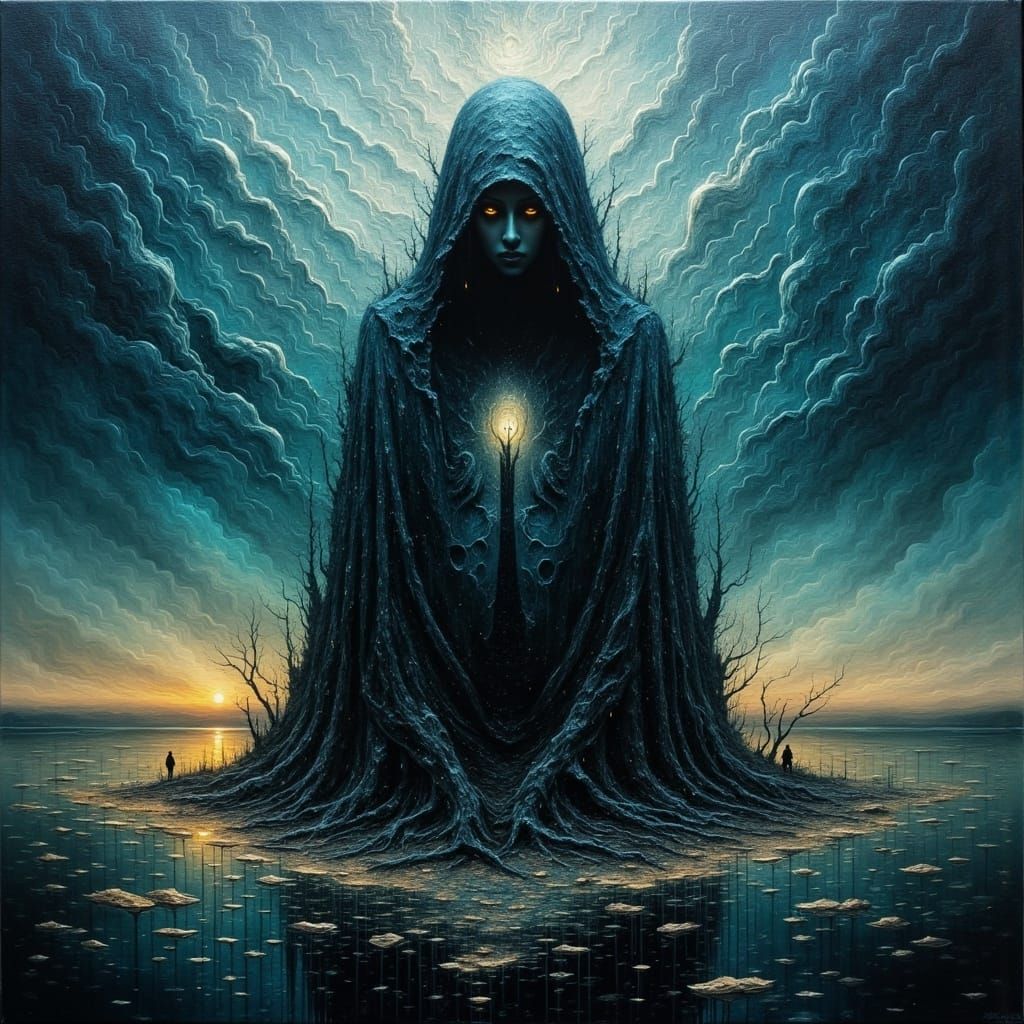 <lora:Abstract Reality:1.0> leave in silence,