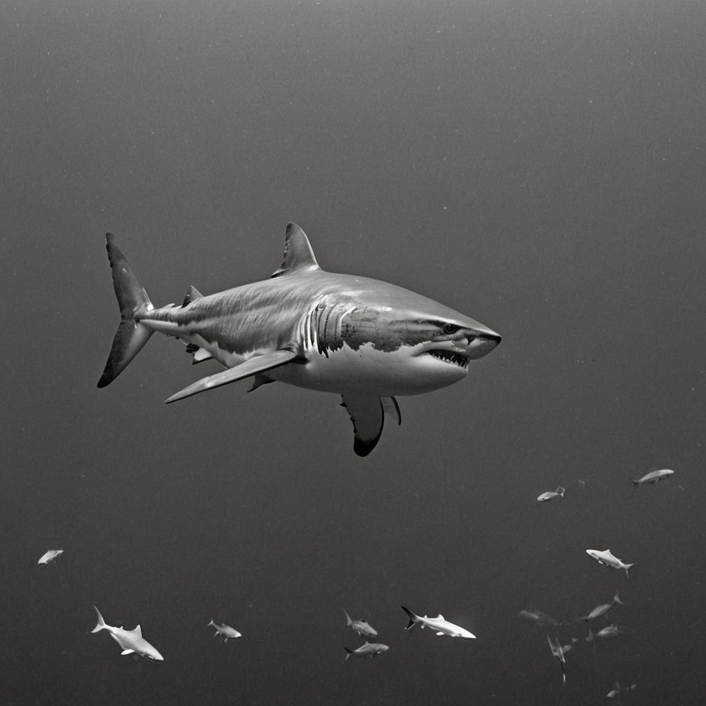 Eerie Underwater Scene of Ominous Fish