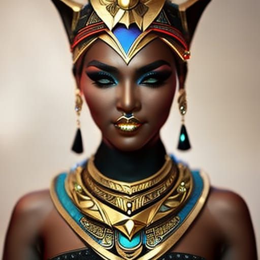 Egyptian Goddess Bastet in Hyperrealistic Style