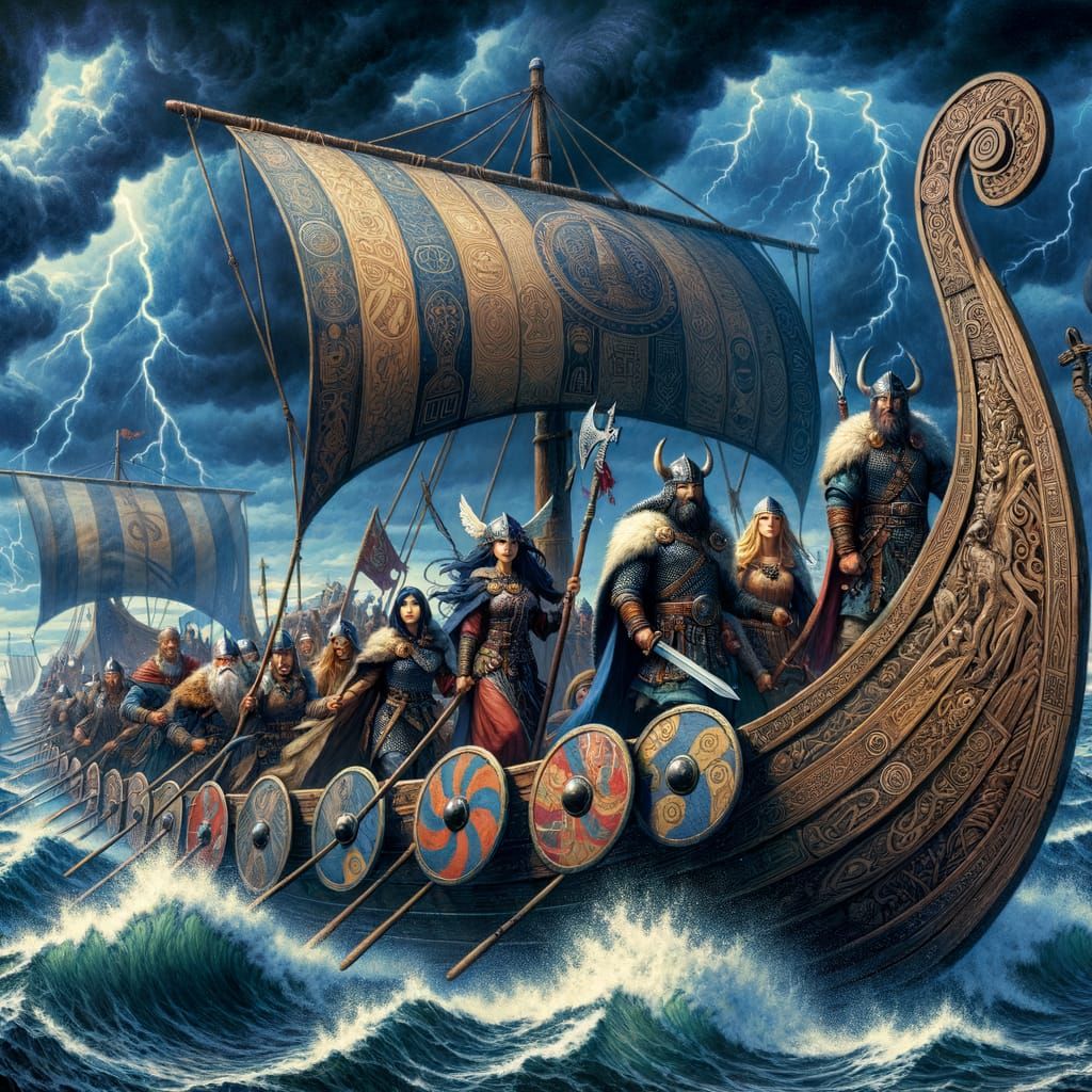 Two masts (!!!) longship